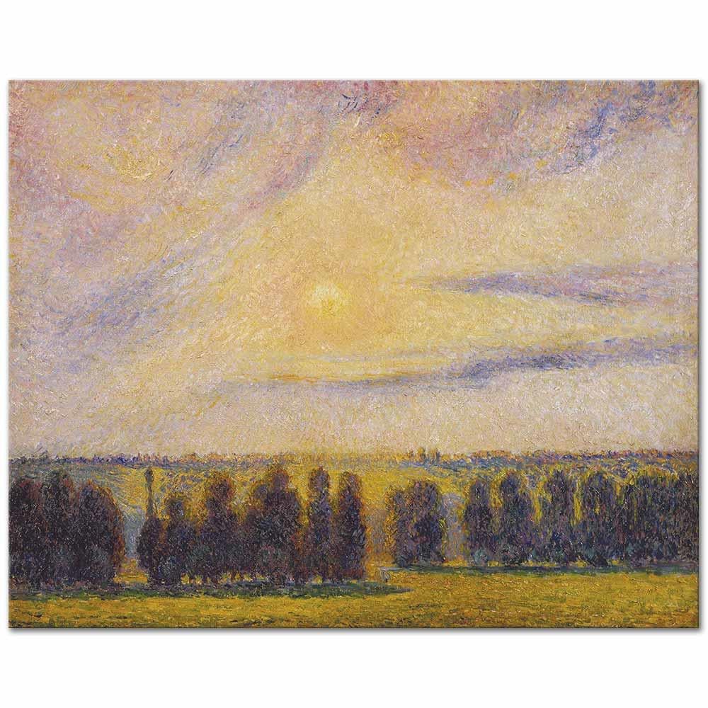 Camille Pissarro Eragny'de Günbatımı Kanvas Tablo