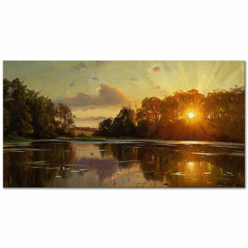 Sunset at Orholm by Peder Mørk Mønsted as Art Print
