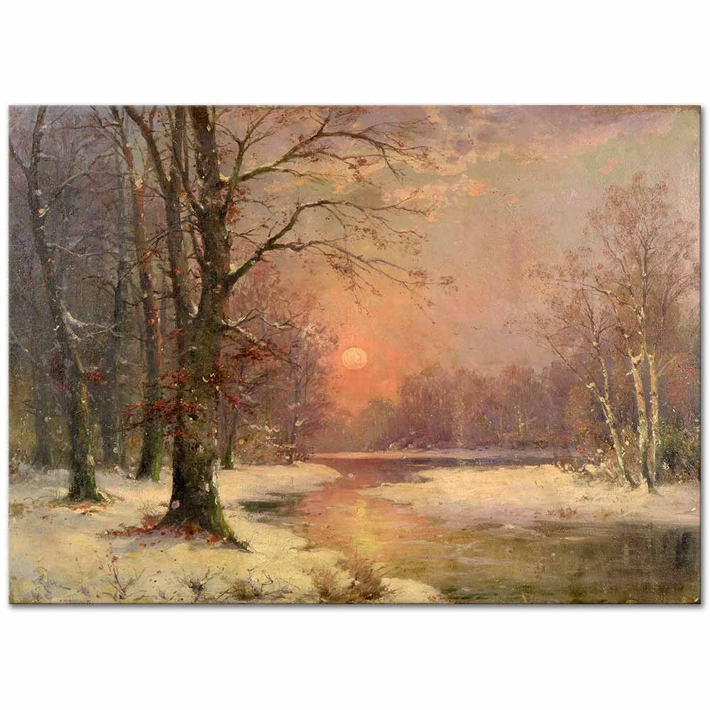 Sunset in Winter by Adolf Kaufmann as Fine Art Print