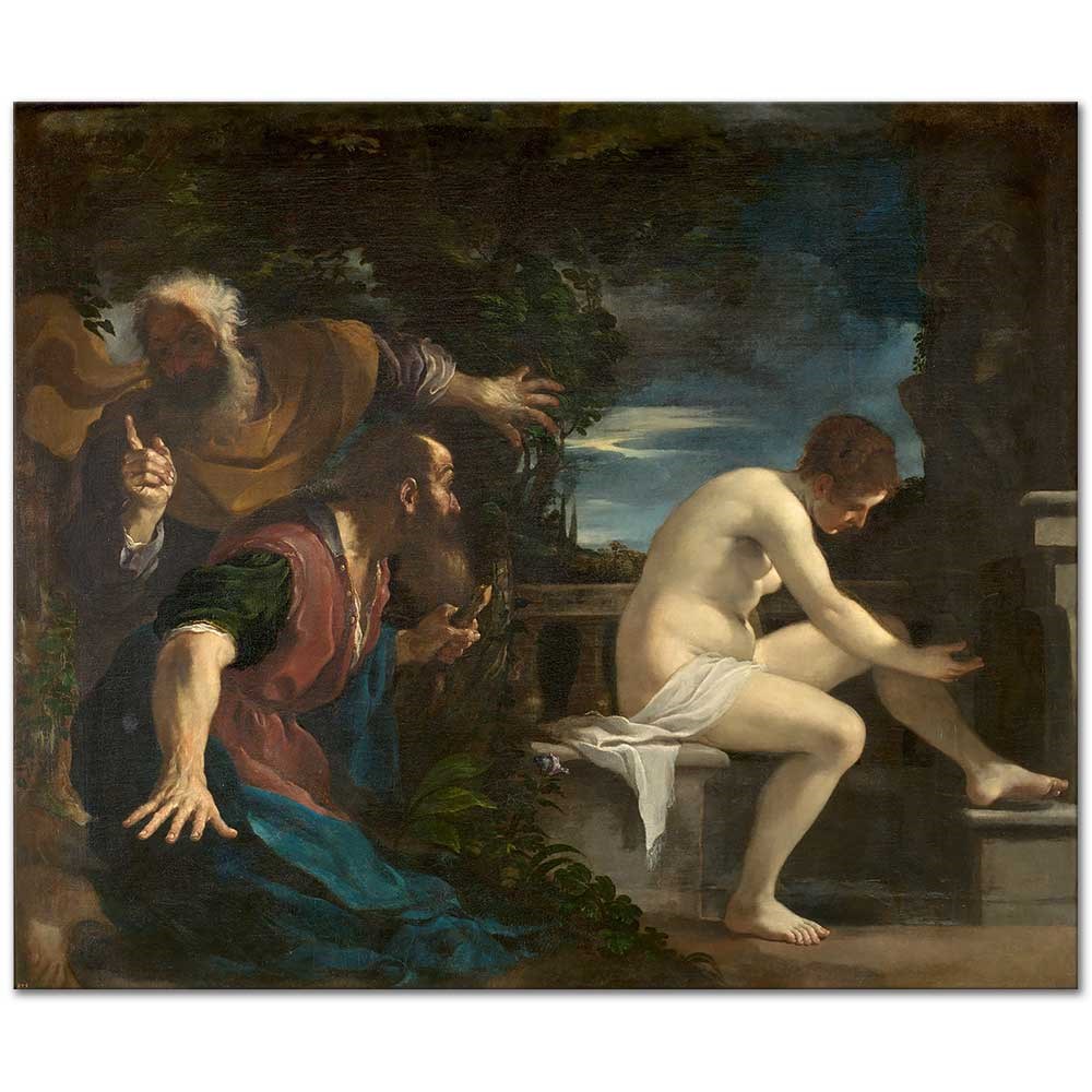 Guercino Susanna ve İhtiyarlar Kanvas Tablo