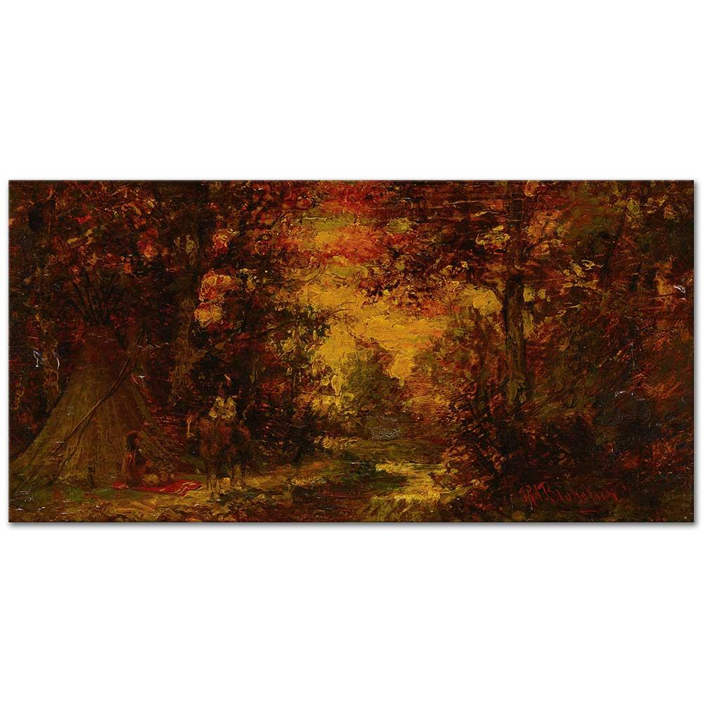 Ralph Albert Blakelock Gün Batımında Teepee Kanvas Tablo