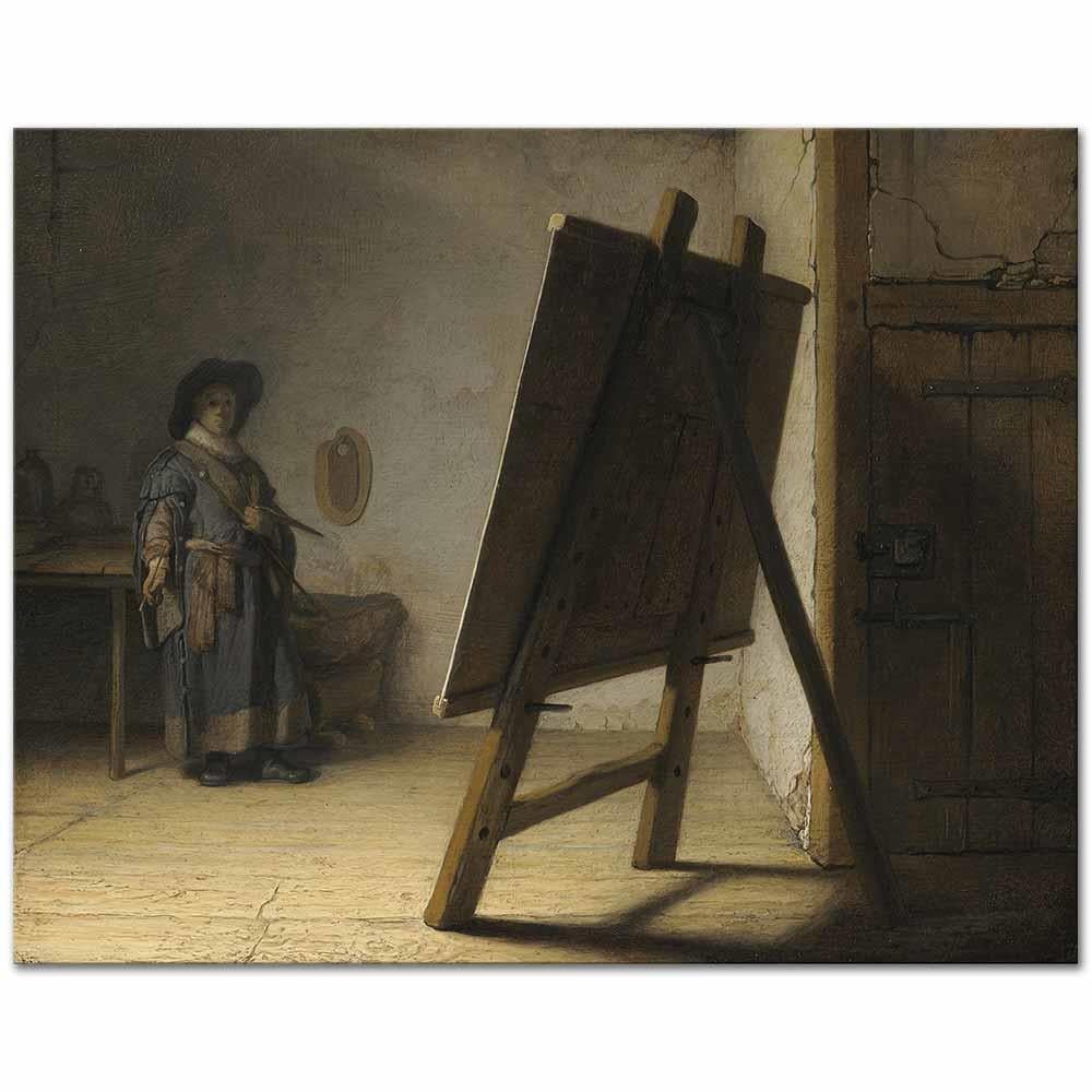 The Artist In His Studio by Rembrandt van Rijn as Art Print