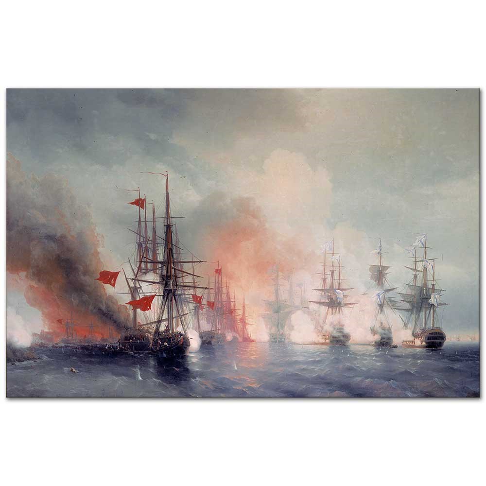 Ayvazovsky Sinop Savaşında Gemiler Kanvas Tablo
