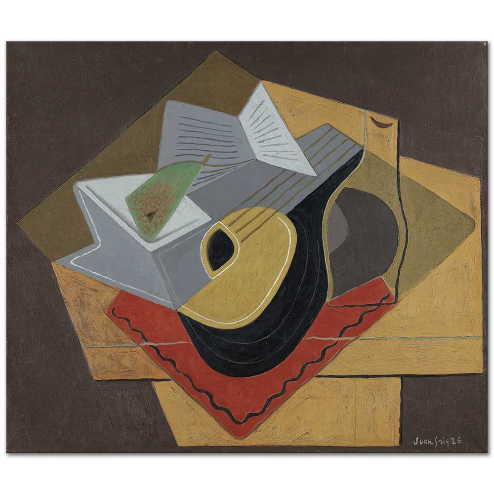 Juan Gris Siyah Mandolin Kanvas Tablo