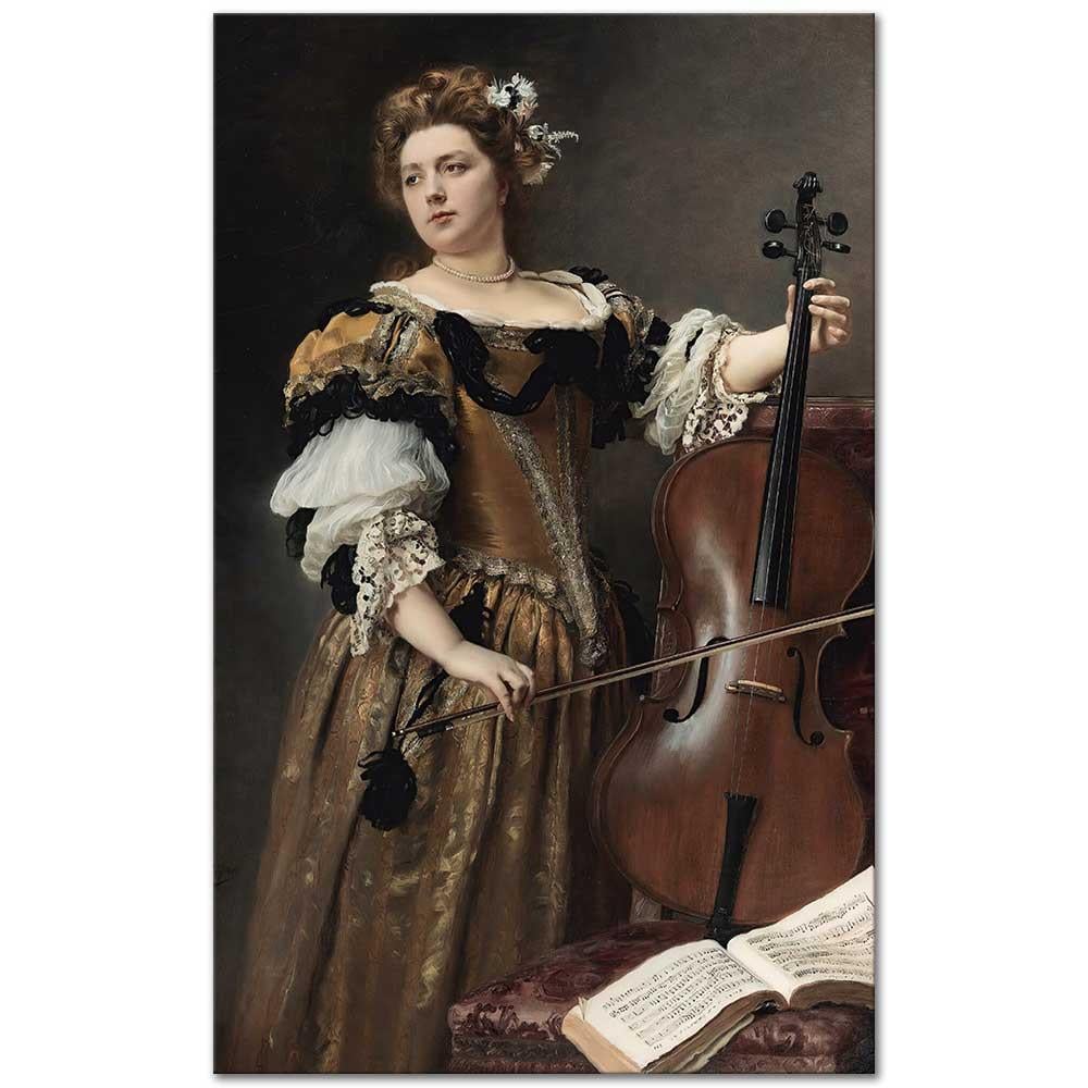 The Cello Player by Gustave Jean Jacquet
