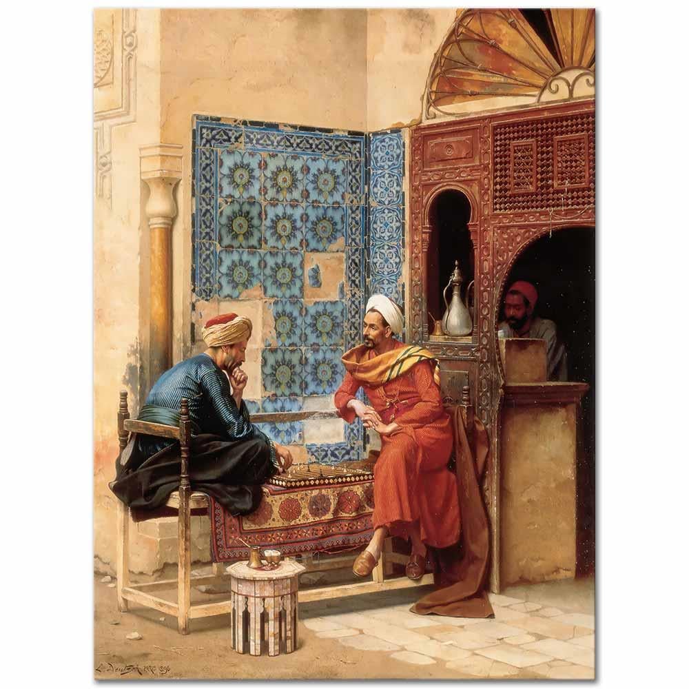 Ludwig Deutsch Satranç Oynayanlar Kanvas Tablo