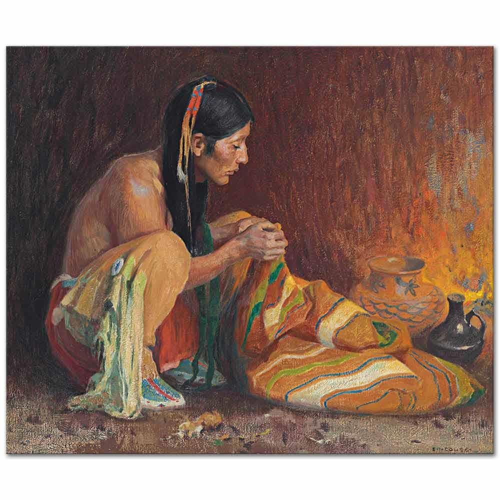 The Chimayo Blanket by Eanger Irving Couse as Art Print