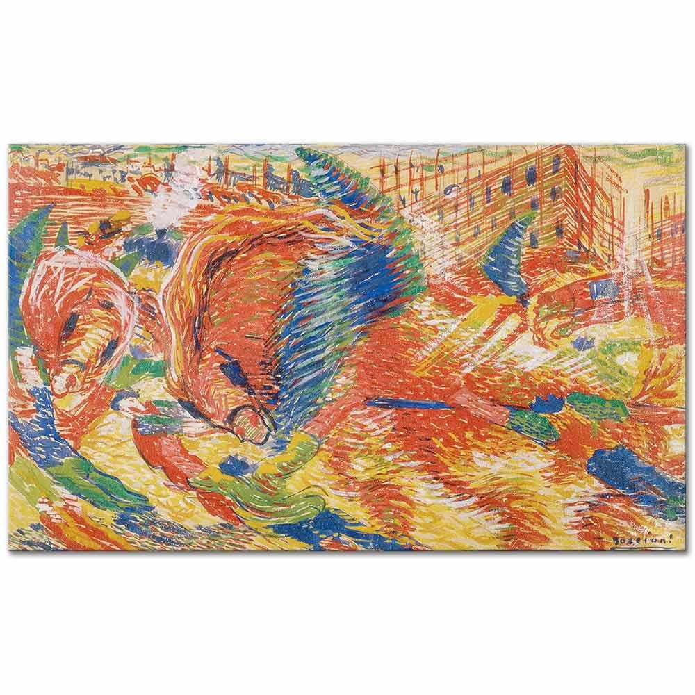 Umberto Boccioni Şehrin Yükselişi Kanvas Tablo