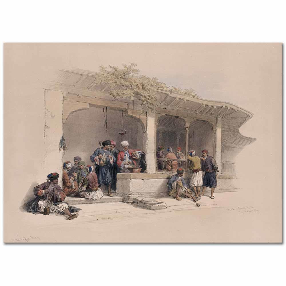 David Roberts Kahvehane Kahire Kanvas Tablo