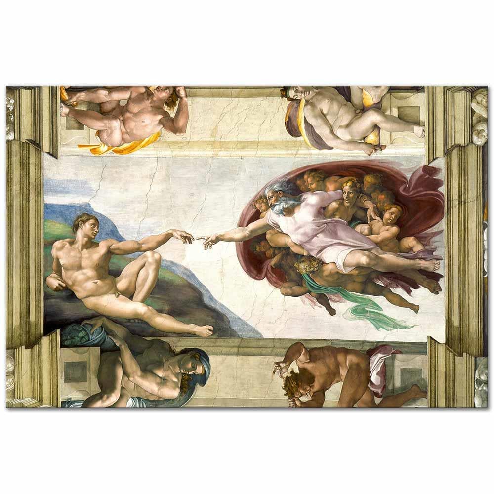 Michelangelo Buonarroti Adem'in Yaratılışı Kanvas Tablo