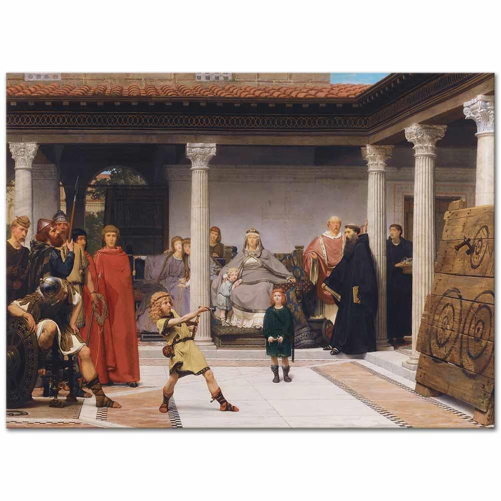 Sir Lawrence Alma Tadema Clovis'in Çocuklarının Eğitimi Kanvas Tablo