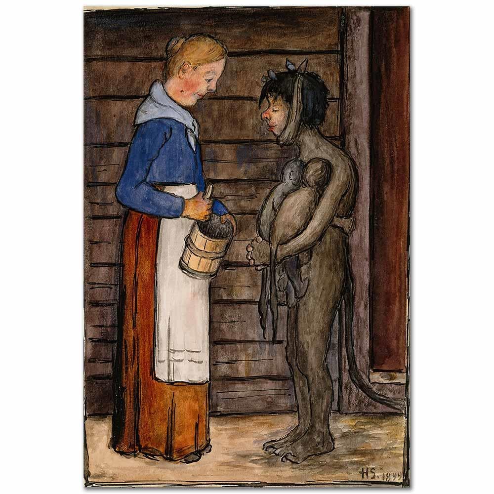 The Farmer's Wife And Poor Devil by Hugo Simberg