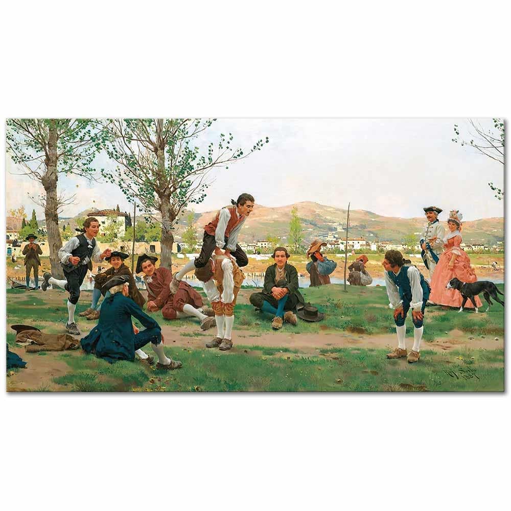 The Game of Leapfrog by Raffaello Sorbi as Art Print