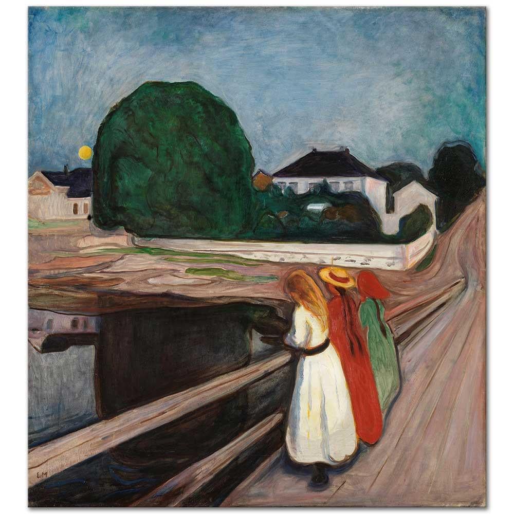 Edvard Munch Köprüdeki Kızlar Kanvas Tablo