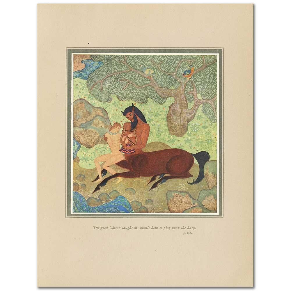 Edmund Dulac Chiron Harp Çalmayı Öğretirken Kanvas Tablo