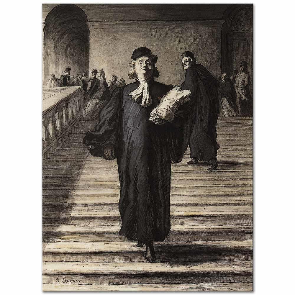 Honore Daumier Adalet Sarayının Merdiveninde Kanvas Tablo