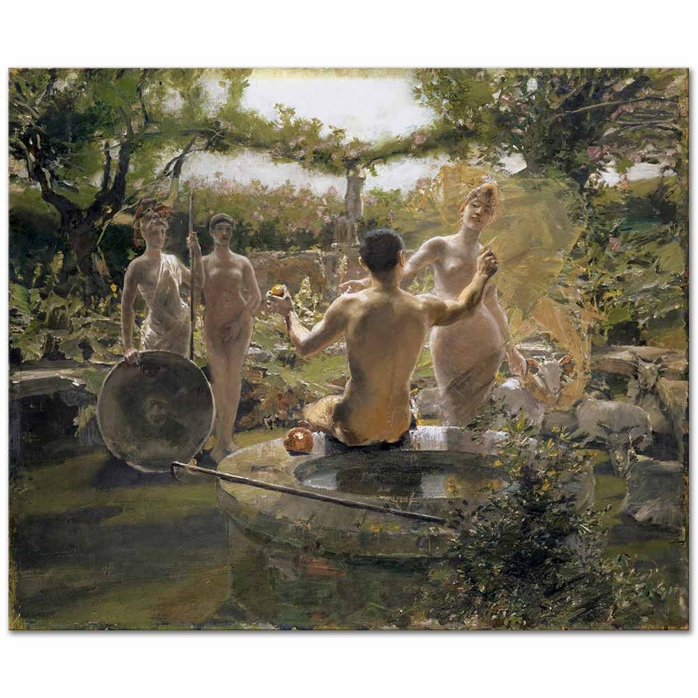The Judgement Of Paris by Albert von Keller as Fine Art Print