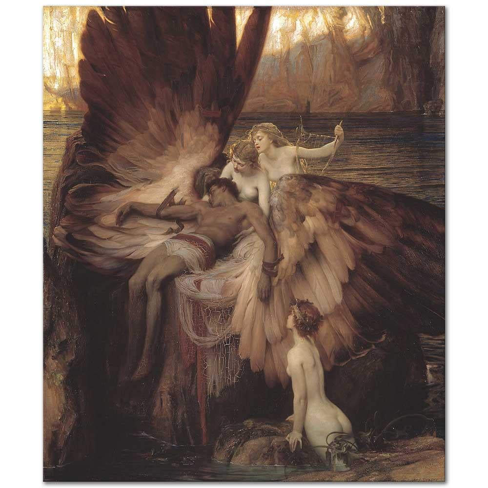 Herbert James Draper Icarus'un Matemi Kanvas Tablo