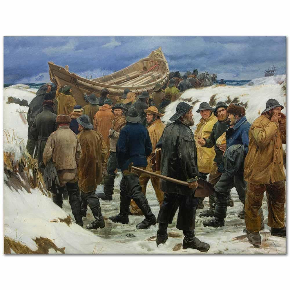 The Lifeboat is Taken through the Dunes by Michael Peter Ancher as Art Print