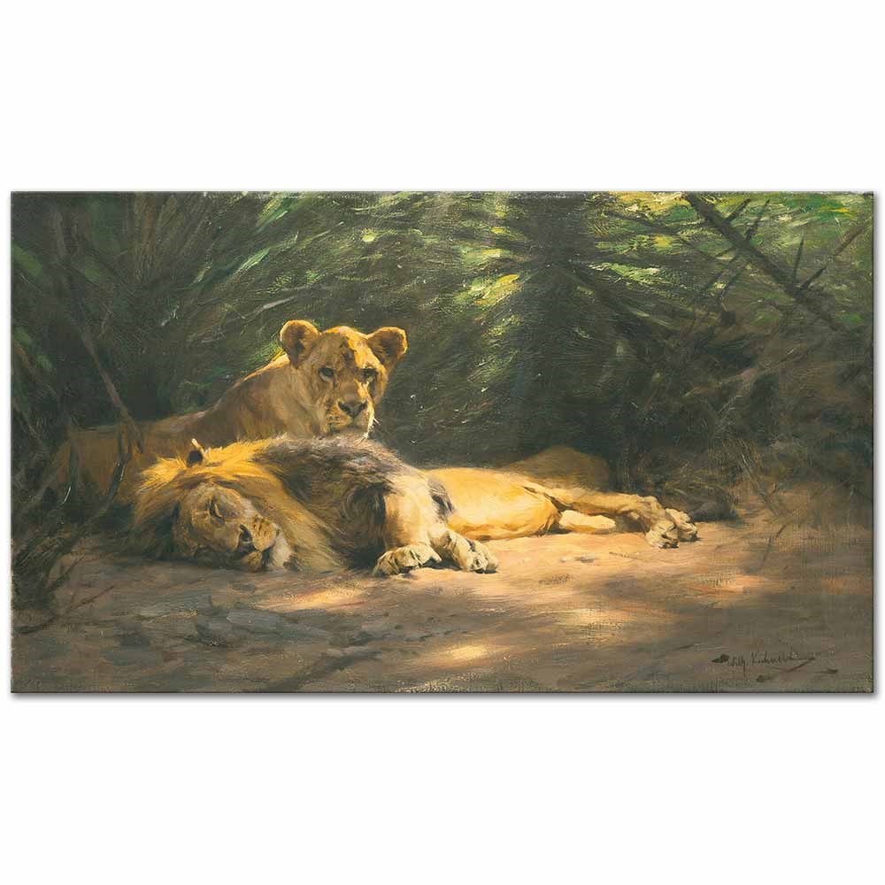 The Lions' Den by Wilhelm Kuhnert as Fine Art Print