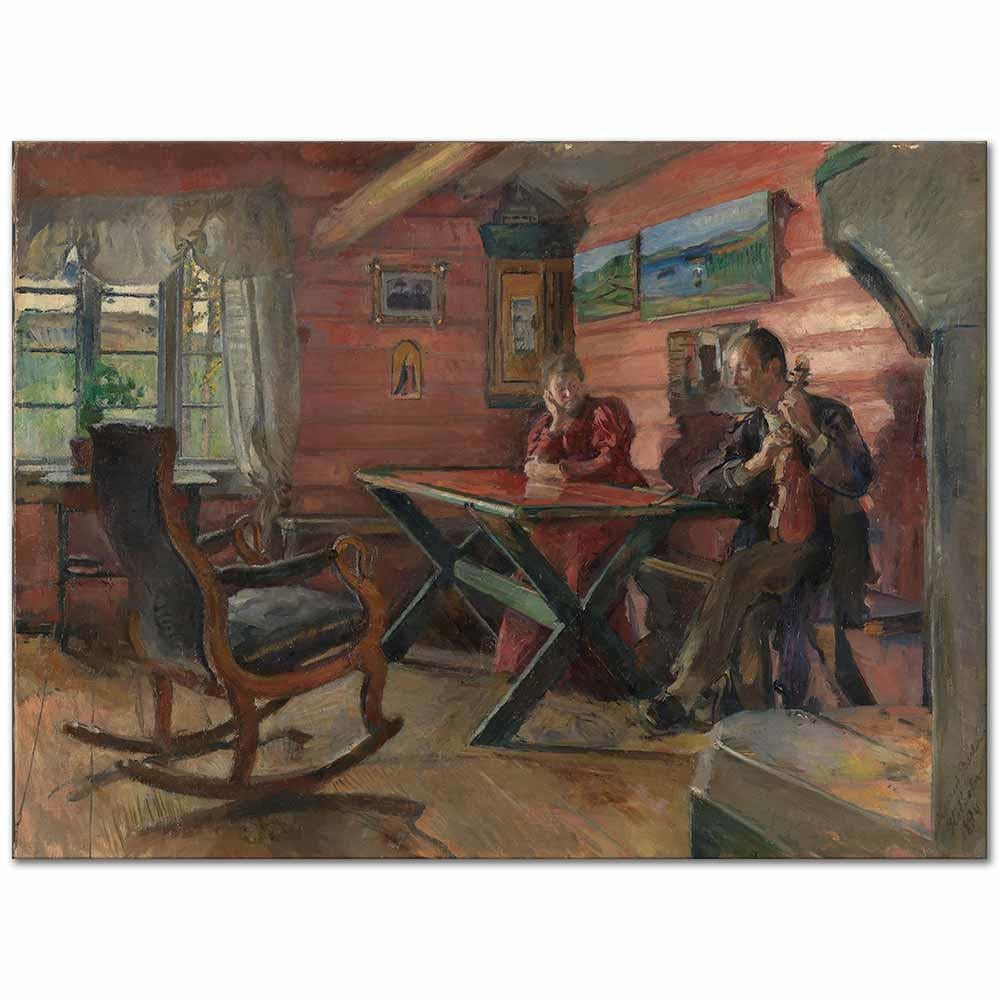 The Living Room at Kolbotn by Harriet Backer as Art Print