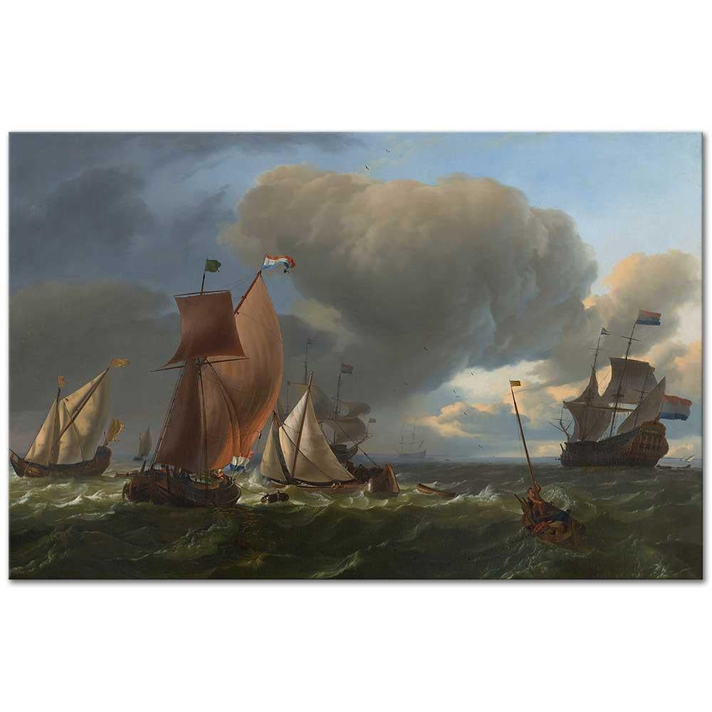 The Man-o'-War ‘Bruinvisch' and Other Ships in Rough Sea by Ludolf Backhuysen as Art Print