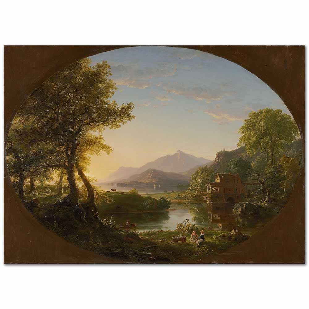 Thomas Cole Gün Batımında Değirmen Kanvas Tablo