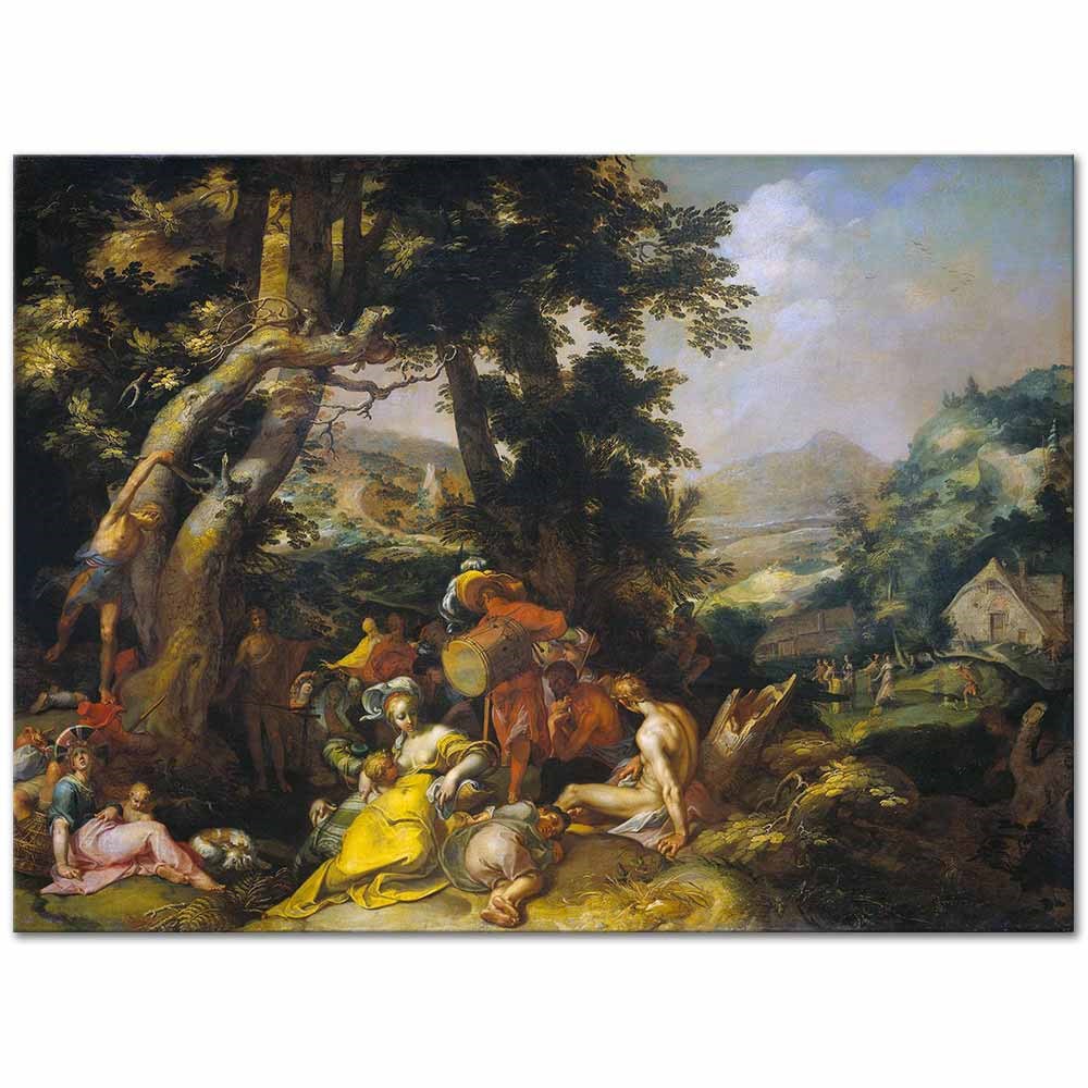 The Preaching of Saint John the Baptist by Abraham Bloemaert as Fine Art Print