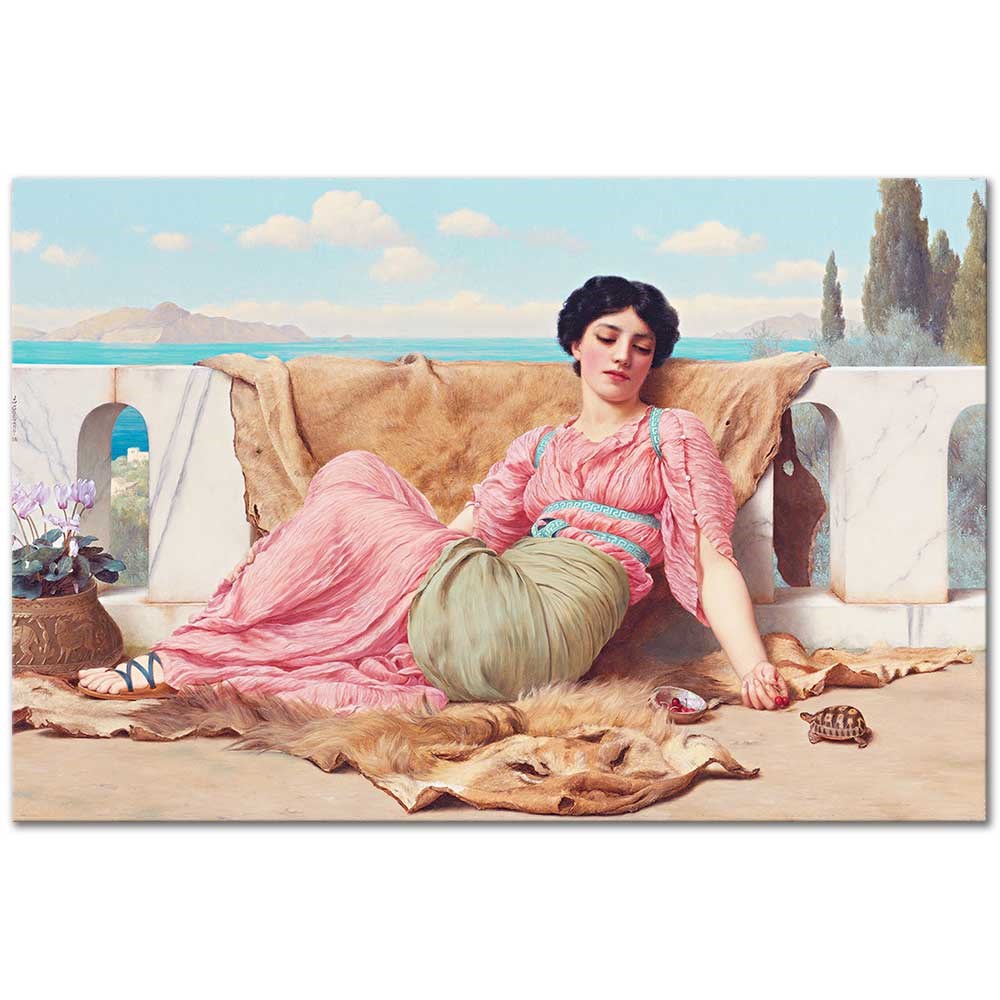 The Quiet Pet by John William Godward as Fine Art Print