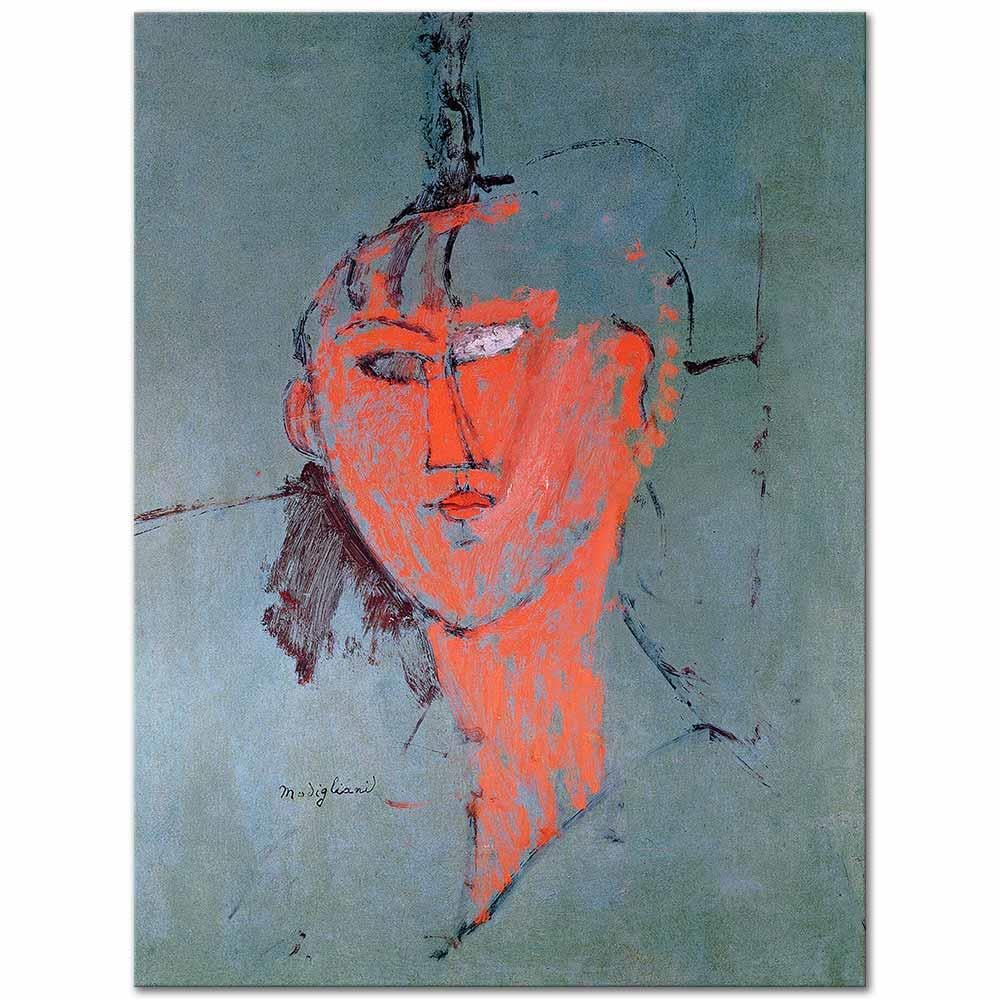 Amedeo Modigliani Kırmızı Saç Kanvas Tablo