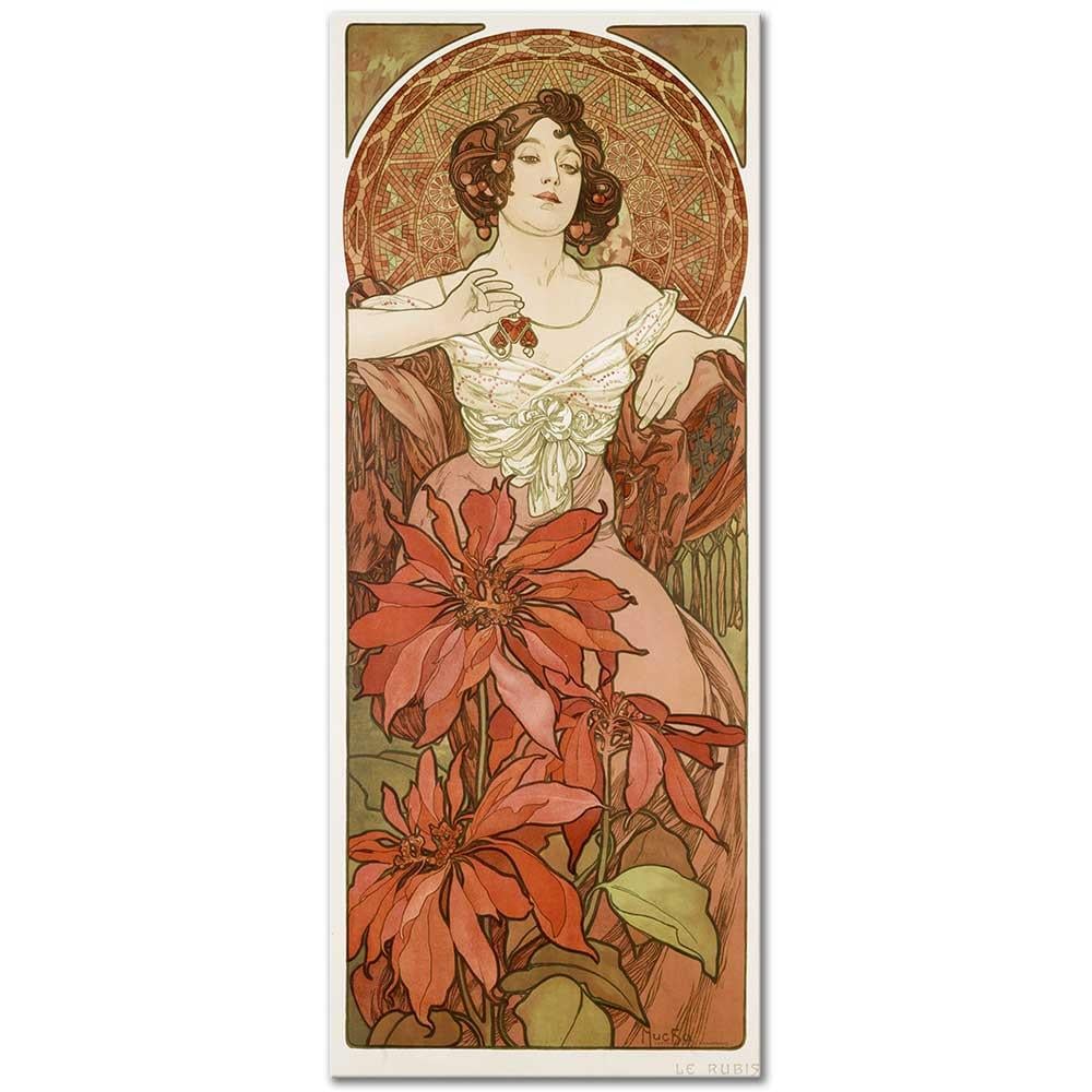 Alphonse Mucha Yakut Kanvas Tablo