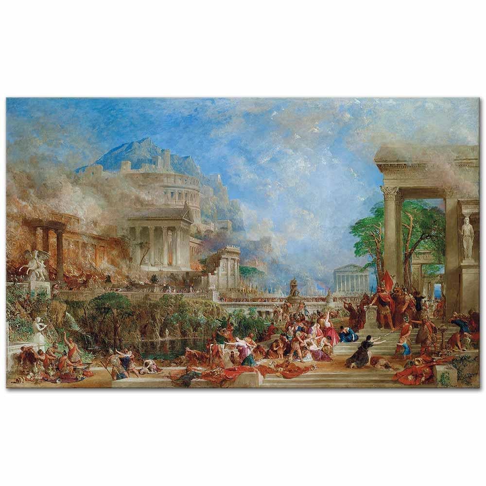 Thomas Allom Corinth'in Yağmalanışı Kanvas Tablo