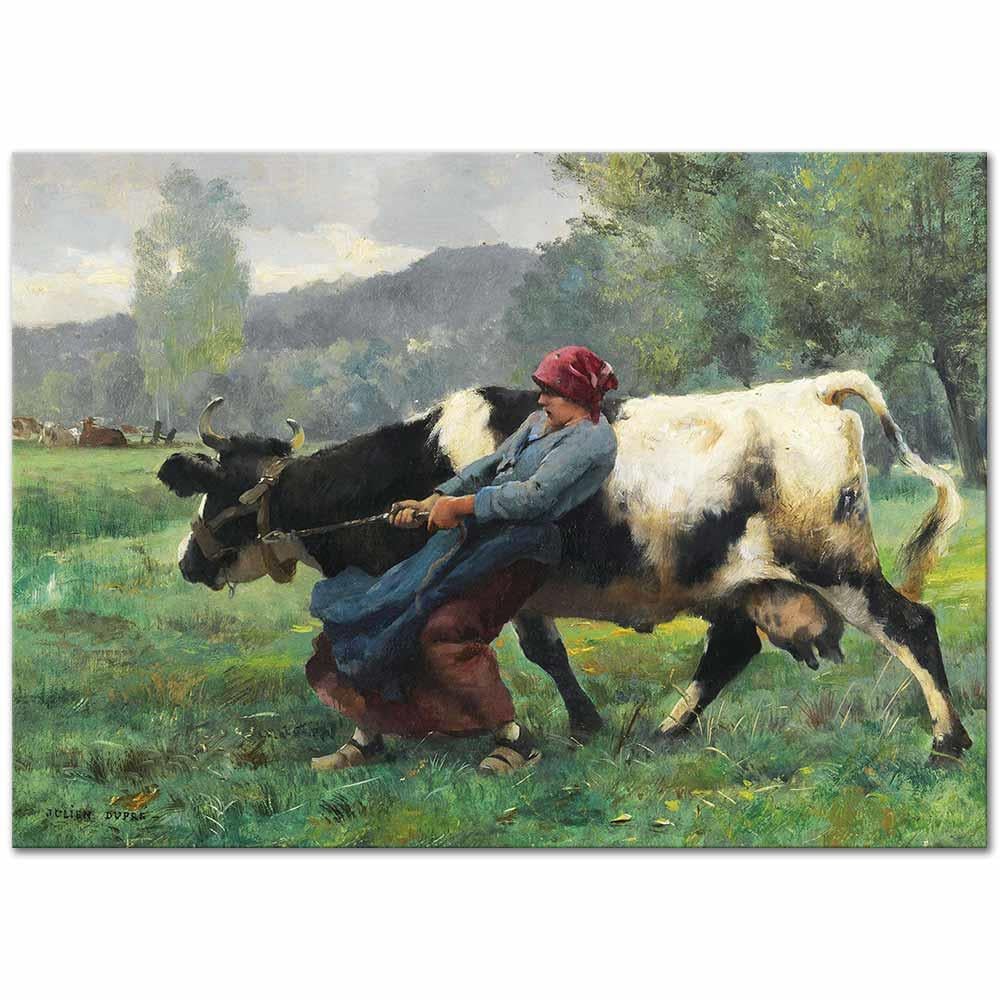 Julien Dupre İnatçı İnek Kanvas Tablo