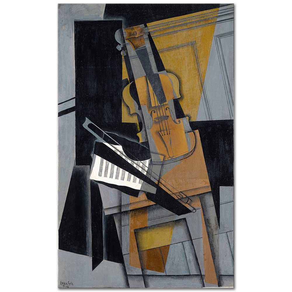 Juan Gris Nota ve Keman Kanvas Tablo