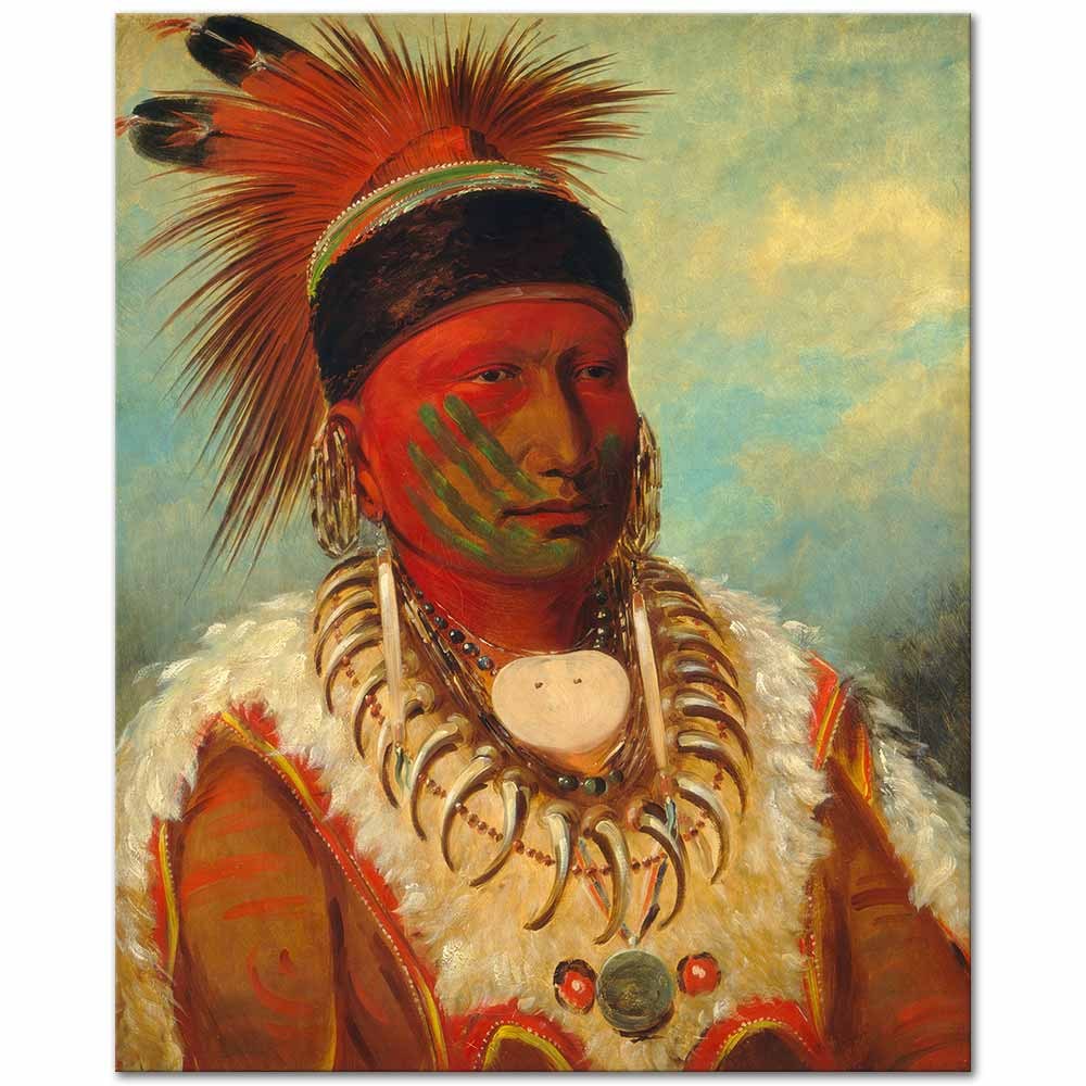 The White Cloud Head Chief of the Iowas by Georges Catlin as Fine Art Print