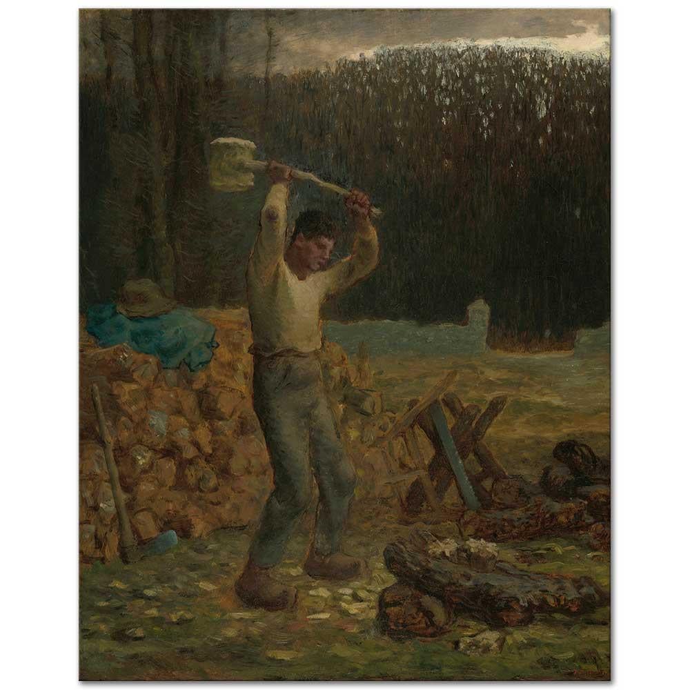 Jean-François Millet Odun Kesen Adam Kanvas Tablo