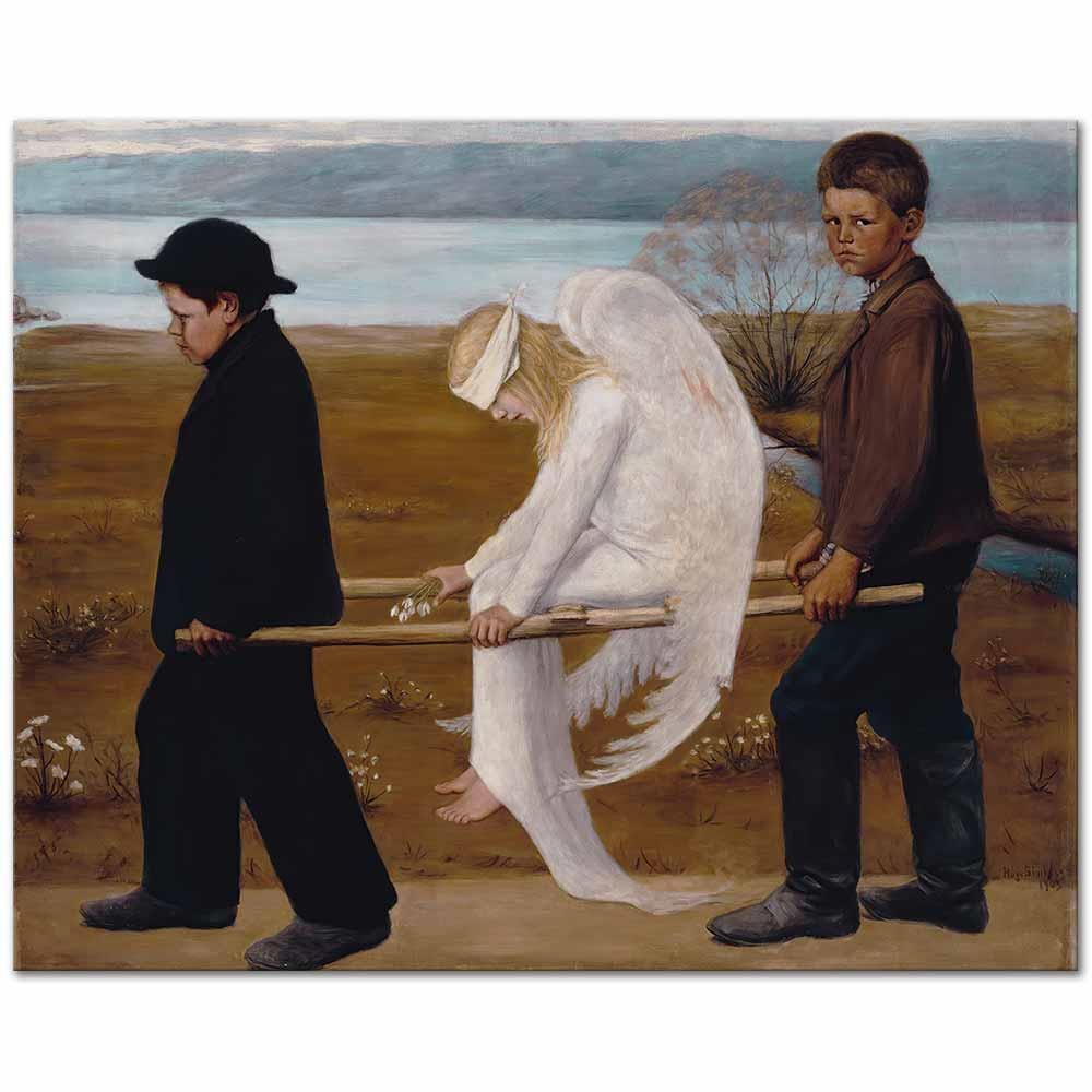 Hugo Simberg Yaralı Melek Kanvas Tablo