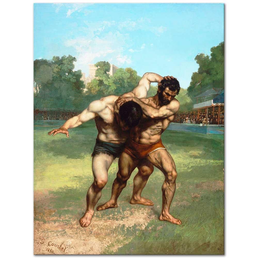 The Wrestlers by Gustave Courbet