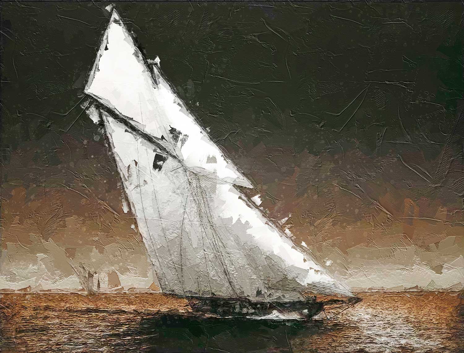 The Yacht Columbia on Water Art Print