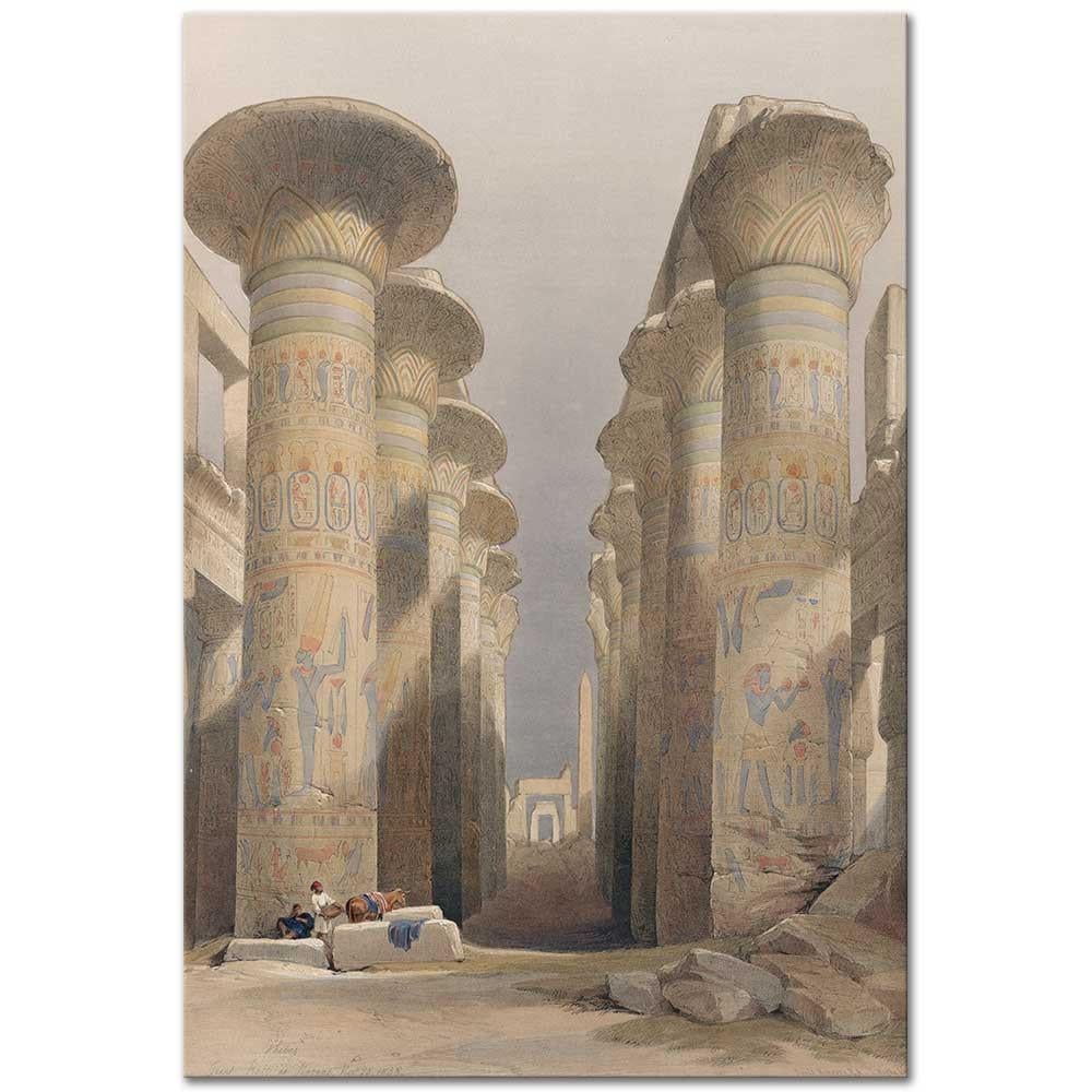 David Roberts Büyük Salon Karnak Teb Kanvas Tablo