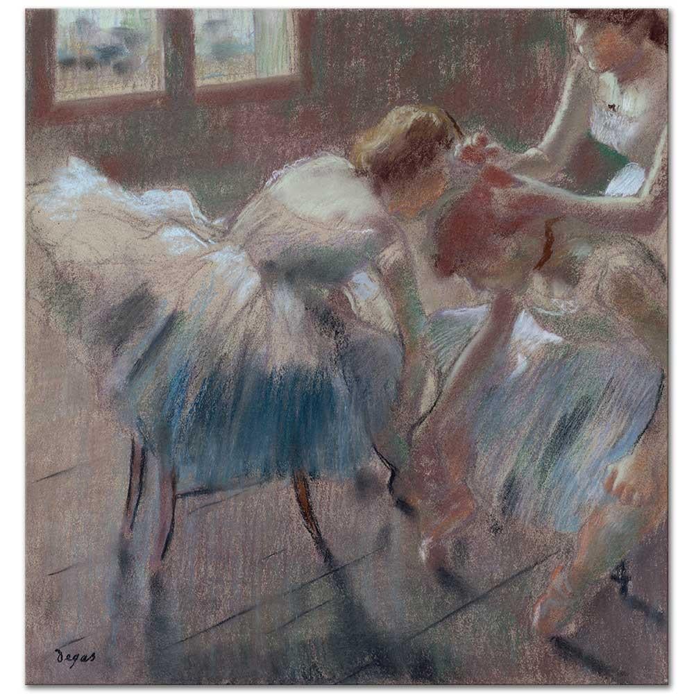 Edgar Degas Derse Hazırlanan Üç Dansçı Kanvas Tablo