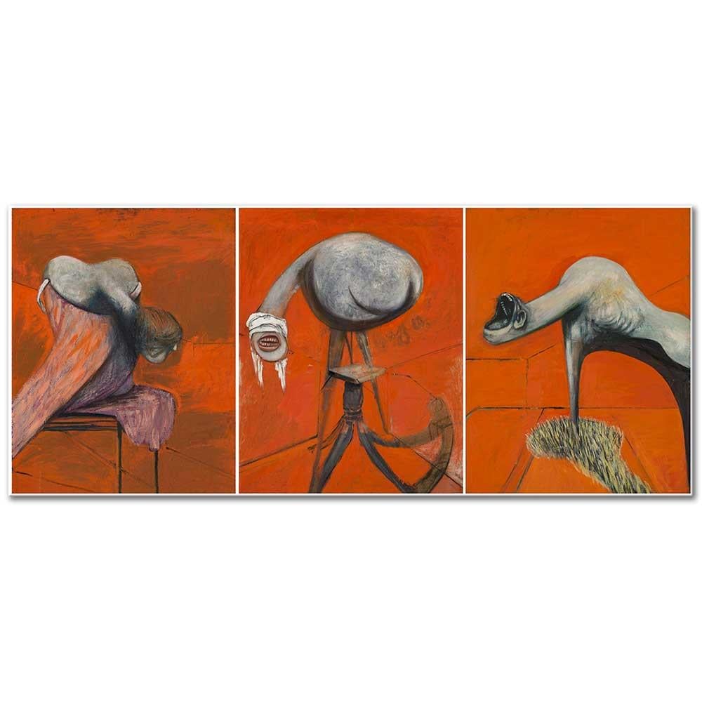 Francis Bacon Çarmıha Geriliş Figürleri İçin Üç Etüd Kanvas Tablo