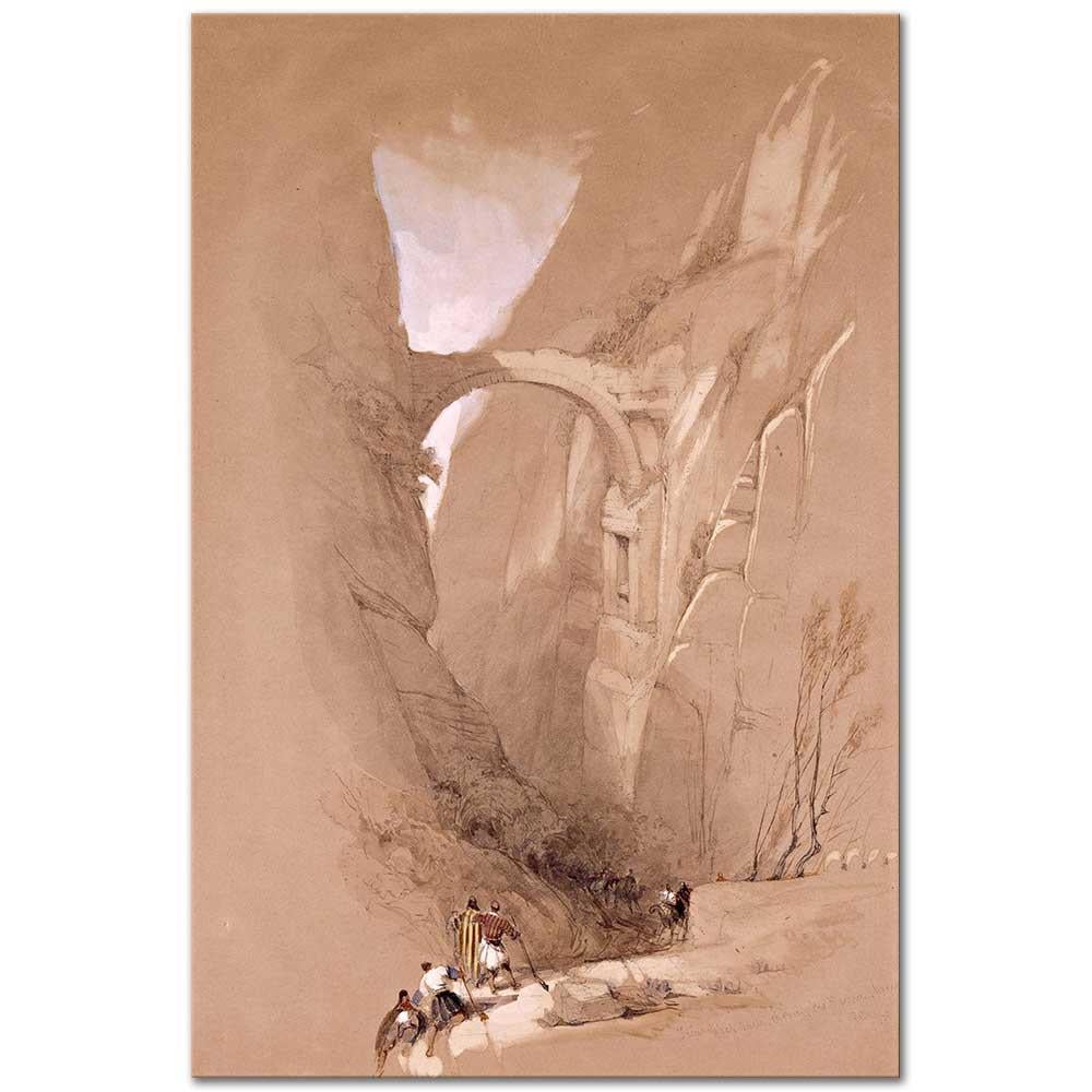 David Roberts Petra'ya Giden Vadideki Zafer Takı Geçidi Kanvas Tablo