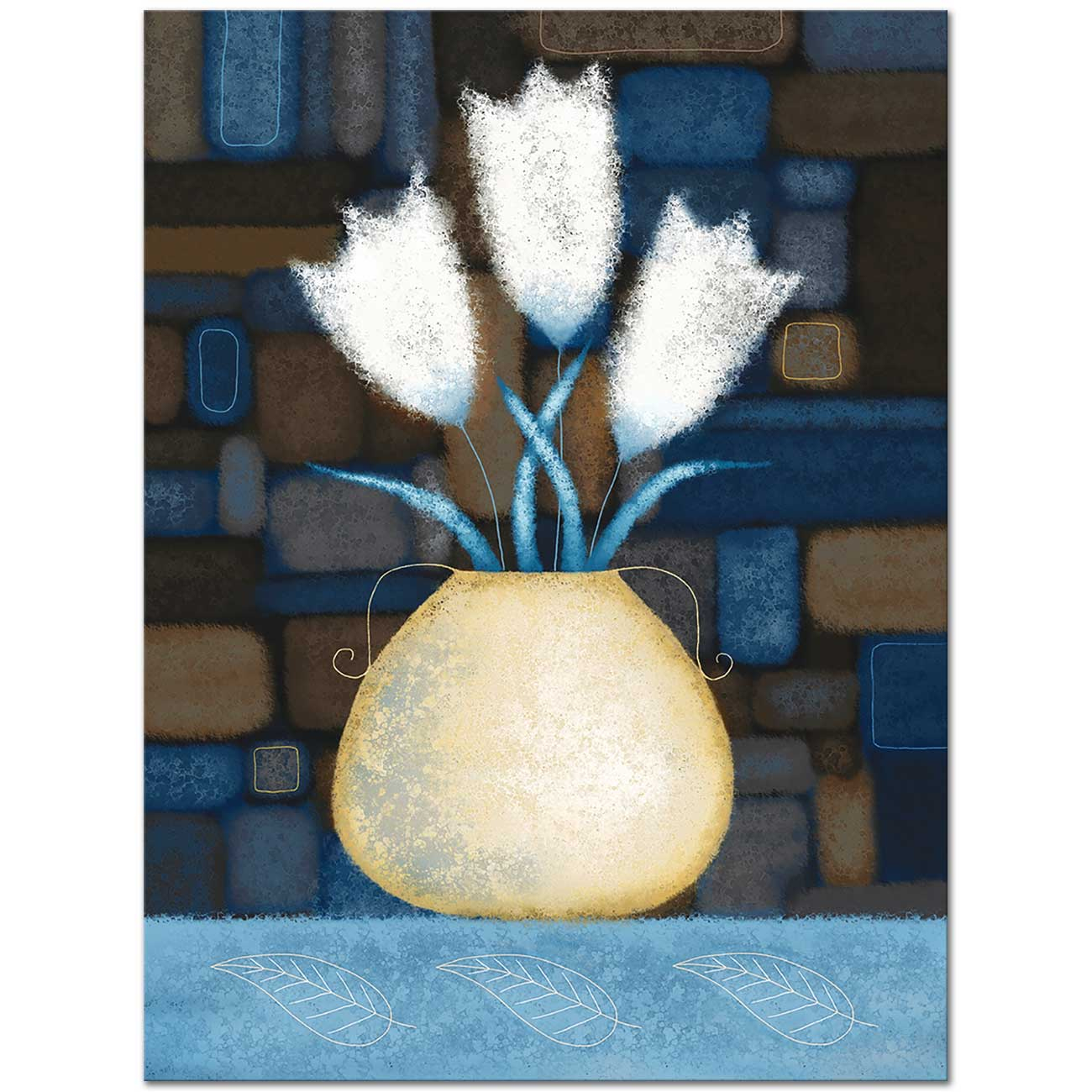 Tulips in a Yellow Vase Art Print