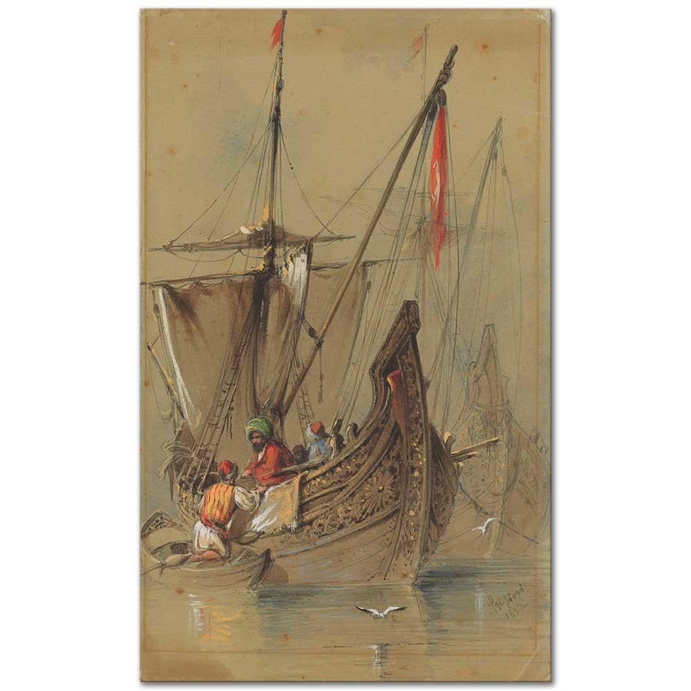 Turkish Ships by Amadeo Preziosi