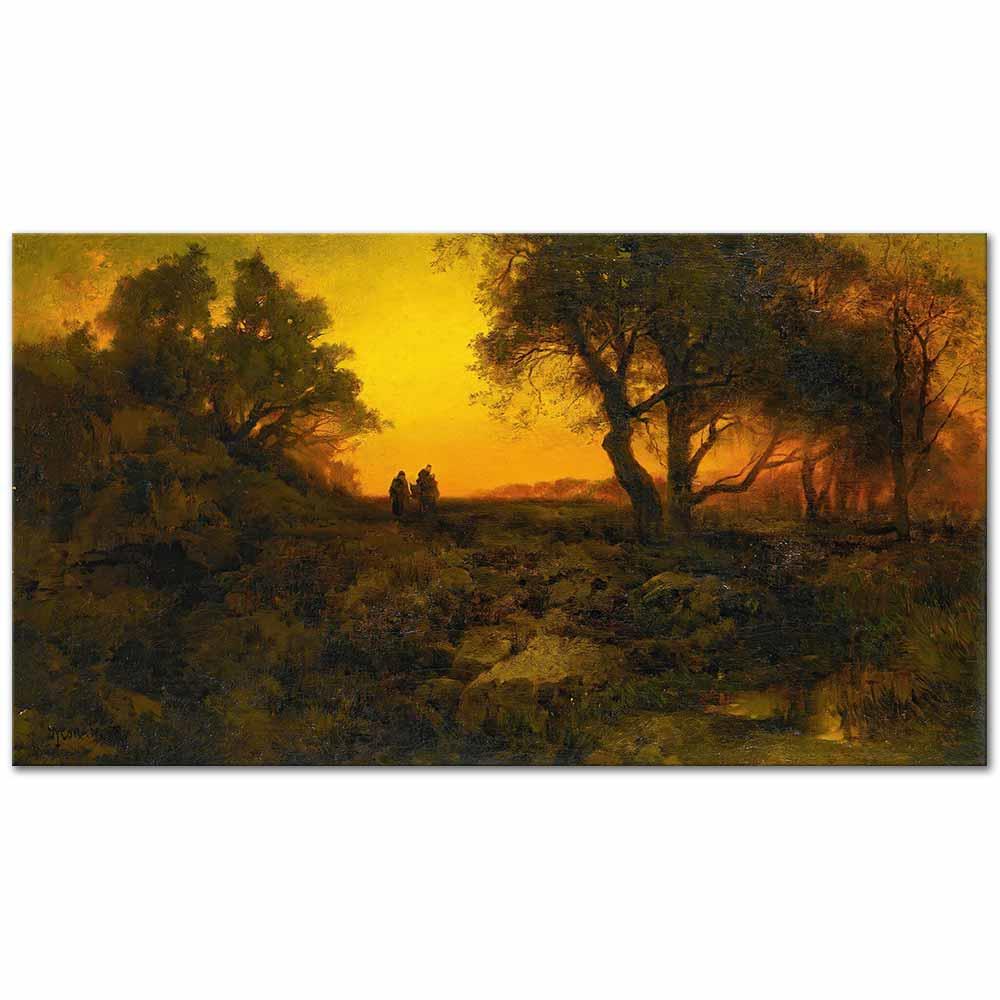 Thomas Moran Alacakaranlık (Mısır'a Kaçış) Kanvas Tablo
