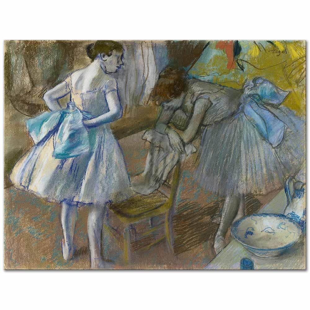Edgar Degas İki Balerin Giyinme Odasında Kanvas Tablo