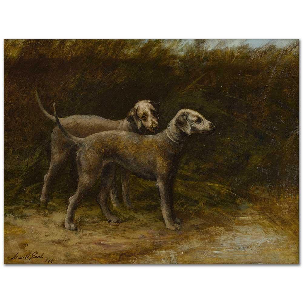 Two Bedlington Terriers by Maud Earl as Art Print