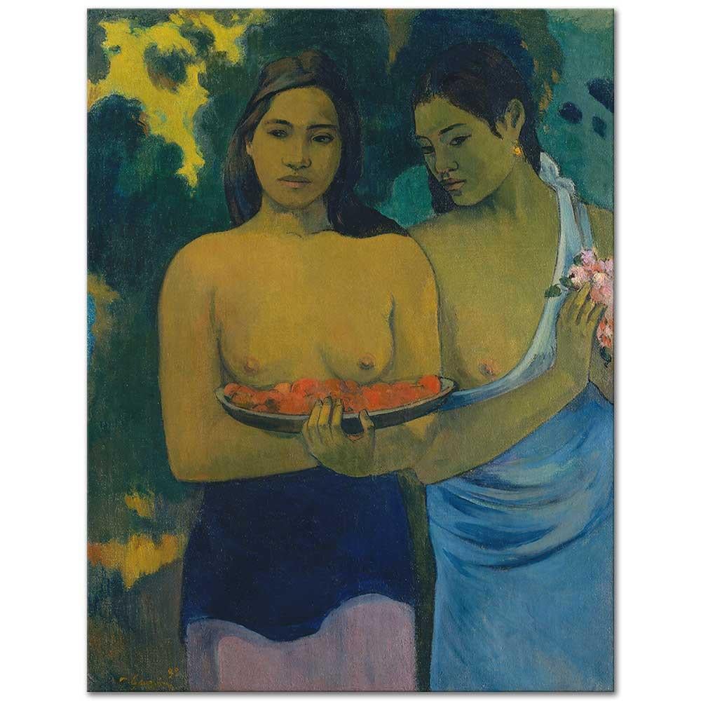 Paul Gauguin İki Tahitili Kadın Kanvas Tablo