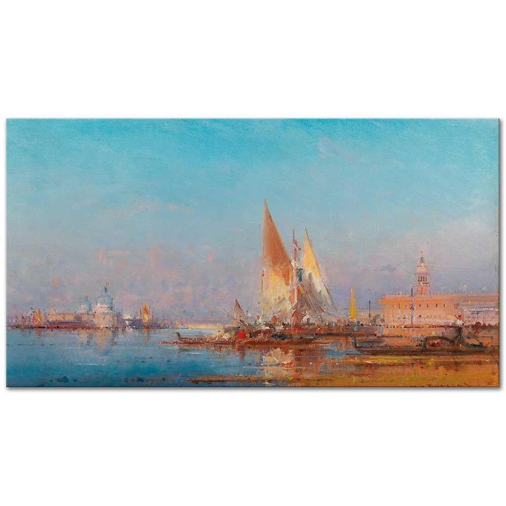 Venice, A View of Santa Maria della Salute at Sunset by Henri Duvieux as Art Print